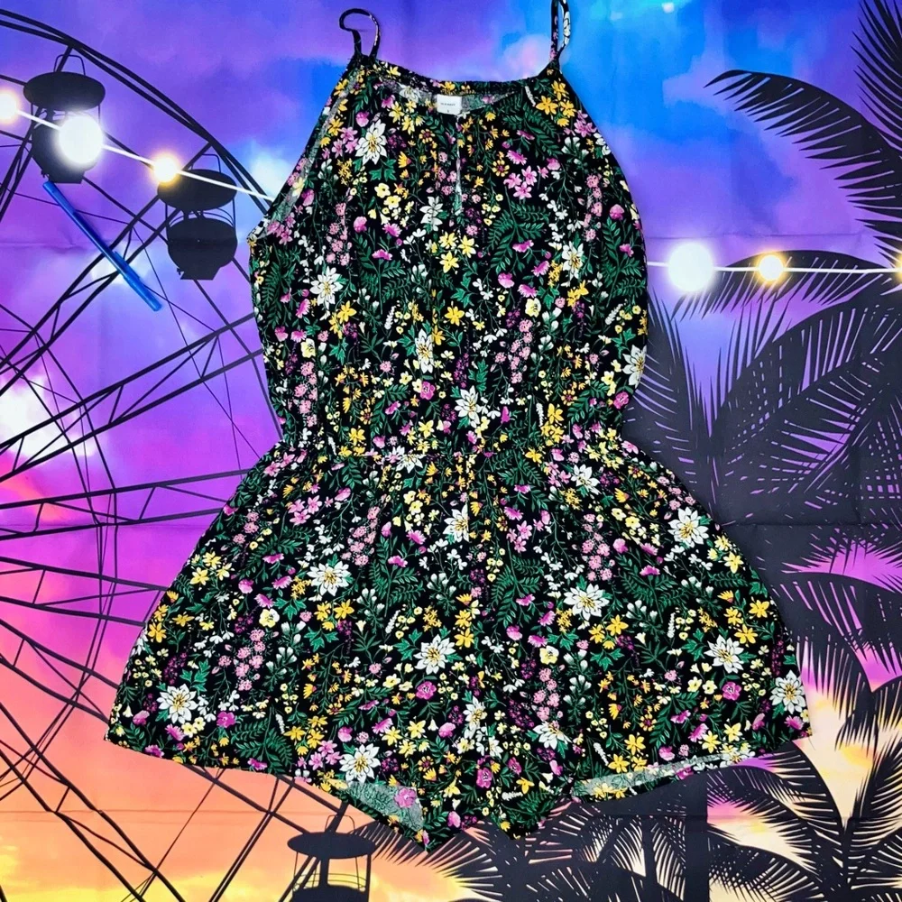 SOLD ‼️Y2K - Old Navy Floral Romper - Women’s SZ SMALL PETITE - Picture 4 of 6